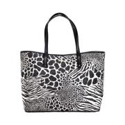 Dierenprint Open Tote Schoudertas Michael Kors , Black , Dames