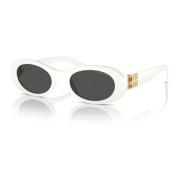 Wit/Donkergrijs Zonnebril SMU 06Zs Miu Miu , White , Dames