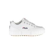 Witte Sleehak Sneakers met Geborduurd Detail Fila , White , Dames