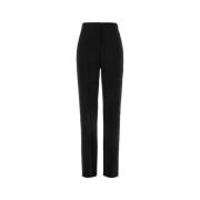 Stijlvolle Zwarte Wollen Broek Giorgio Armani , Black , Dames