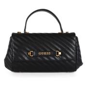 Gewatteerde schoudertas met metalen logo Guess , Black , Dames