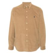 Bronze Lange Mouw Sportshirt Polo Ralph Lauren , Beige , Heren