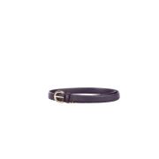 Zwarte Leren Riem Logo Gesp Ralph Lauren , Black , Dames