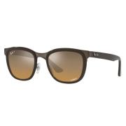 Bruine Vierkante Gepolariseerde Zonnebril Clyde Model Ray-Ban , Brown ...