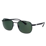 Vierkante Metalen Zonnebril Groene Lenzen Ray-Ban , Black , Unisex