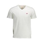 Klassiek Wit V-hals T-shirt Levi's , White , Heren