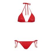 logo bikini Balmain , Red , Dames