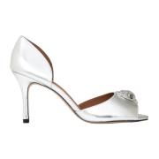 Zilveren Leren Juweel Stiletto Sandaal Kurt Geiger , White , Dames