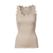 Zijden Top Rosemunde , Beige , Dames