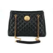 Elegante Gewatteerde Leren Tas Versace , Black , Dames