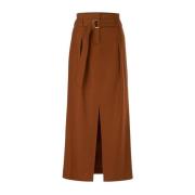 Wollen Midi Rok met Voor Split Marc Cain , Brown , Dames