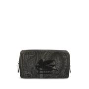 Antraciet Grijs Amoeba Logo Zwarte Toilettas Etro , Black , Heren