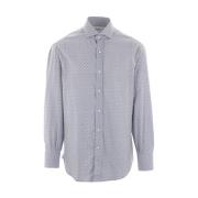 Geometrische Slim-Fit Katoenen Overhemd Brunello Cucinelli , Gray , He...