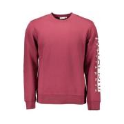 Zachte Roze Sweater met Unieke Print Napapijri , Red , Heren