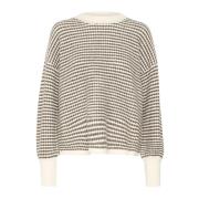 Gebreide Pullover Trui Krijt Bruin Structuur Kaffe , Beige , Dames