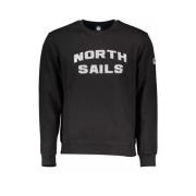 Zwart Crewneck Sweatshirt met Print North Sails , Black , Heren