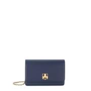 Blauwe Schoudertas met Logoplaat Elisabetta Franchi , Blue , Dames