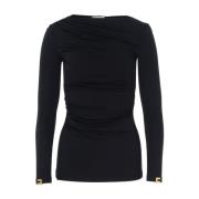 Zwarte Gebreide Top Elisabetta Franchi , Black , Dames