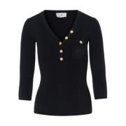 Zwart Gebreide Top Elisabetta Franchi , Black , Dames