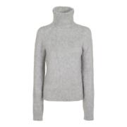 Alpaca Blend Mock Neck Sweater Max Mara , Gray , Dames