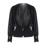 Zwarte Shirt EF Model Elisabetta Franchi , Black , Dames