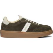 Groene Suède Lage Sneakers Pantofola d'Oro , Green , Heren