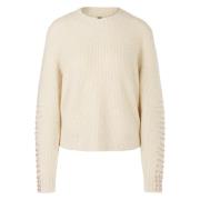 Gebreide Trui met Parels Marc Cain , Beige , Dames