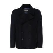 Klassieke Peacoat Blauwe Jas Dondup , Blue , Heren