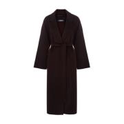 Bruine Wollen Jas Agata Stijl Max Mara , Brown , Dames