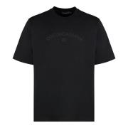 Geribbelde Katoenen Crew-Neck T-Shirt Dolce & Gabbana , Black , Heren