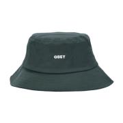 Stoere Twill Bucket Hat Donker Cedar Obey , Green , Heren