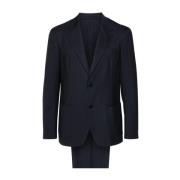 Blauw Pinstripe Blazer en Broek Set Lardini , Blue , Heren