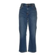 Flared Cropped Jeans Tory Burch , Blue , Dames