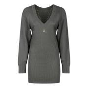 Grijze Wol Rib Jurk Patrizia Pepe , Gray , Dames