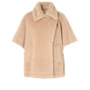 Alpaca Teddy Camel Coat Oversize Max Mara , Beige , Dames