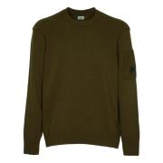 Lamswol Crew Neck Gebreide Trui C.p. Company , Green , Heren