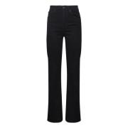 Zwarte Denim Jeans Rits Knoopsluiting Dondup , Black , Dames