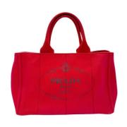 Pre-owned Canvas totes Prada Vintage , Red , Dames