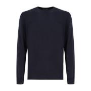 Superfijne Merino Wol Crew Neck Sweater Drumohr , Blue , Heren