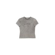 Casual Katoenen T-shirt Acne Studios , Gray , Heren