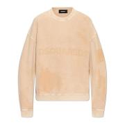 Sweatshirt met logo Dsquared2 , Beige , Heren