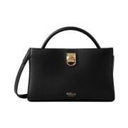 Mini Iris Zwarte Leren Tas Mulberry , Black , Dames