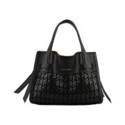 Blossom tressé handtas zwart Pourchet Paris , Black , Dames