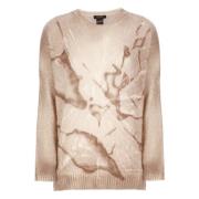 Beige Cashmere Silk Crew Neck Sweater Avant Toi , Beige , Dames