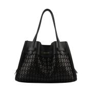 Blossom Tressé Handtas Zwart Pourchet Paris , Black , Dames