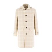 Geruite Patroon Hooded Jas Eleventy , Beige , Heren