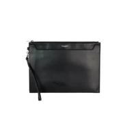 Pre-owned Leather clutches Yves Saint Laurent Vintage , Black , Dames