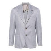 Grijze Wol Kasjmier Zijden Blazer Lardini , Gray , Heren