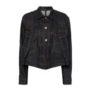 Indigo Denim Jacket Sacai , Blue , Dames