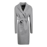 Wol Kasjmier Basic Topcoat met Zelfriem Fabiana Filippi , Gray , Dames